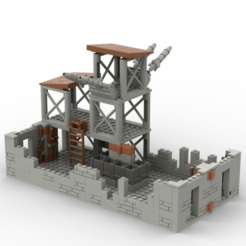 UINOFER Militär Szene Baustein Set, DIY Militärbasen Architektur Modell, WW2 Militärische Wachsames Haus Architektur, Kompatibles 75387 Zubehör (Army Base) - 2