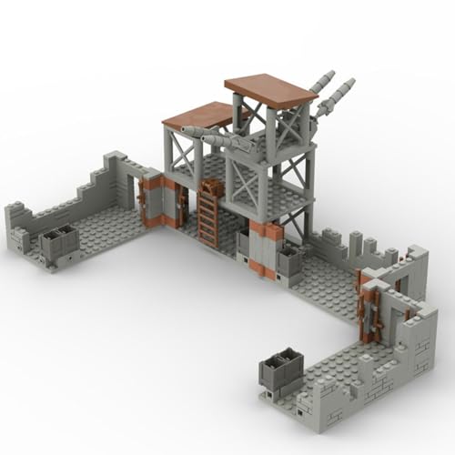 UINOFER Militär Szene Baustein Set, DIY Militärbasen Architektur Modell, WW2 Militärische Wachsames Haus Architektur, Kompatibles 75387 Zubehör (Army Base) - 3