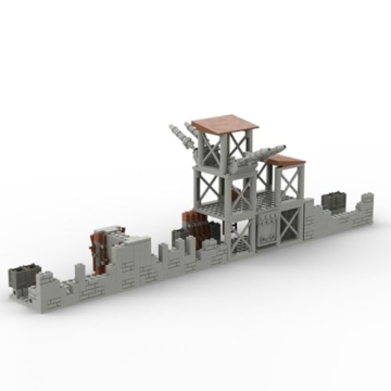 UINOFER Militär Szene Baustein Set, DIY Militärbasen Architektur Modell, WW2 Militärische Wachsames Haus Architektur, Kompatibles 75387 Zubehör (Army Base) - 4