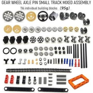 UJBVCX 116 Stück Technik Ersatzteile Set, Technik Teile, Motor Getriebe Ausrüstung Klemmbausteine Verbinder, Kompatibel mit Technic - 3