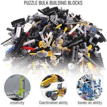 UJBVCX 116 Stück Technik Ersatzteile Set, Technik Teile, Motor Getriebe Ausrüstung Klemmbausteine Verbinder, Kompatibel mit Technic - 4