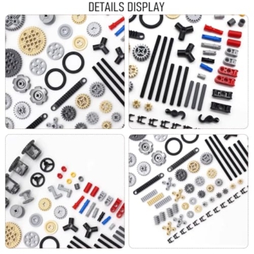 UJBVCX 116 Stück Technik Ersatzteile Set, Technik Teile, Motor Getriebe Ausrüstung Klemmbausteine Verbinder, Kompatibel mit Technic - 5