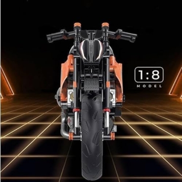 Unativer Technik Motorrad Bausteine Modell, 579 Teile Supermotorrad Bausteine für Superduke 1290R Technik Rennen Superbike Modellbausatz, Superbike Konstruktionsspielzeu für Kinder Erwachsene (60501) - 5