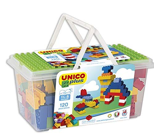Unico Plus 8502 Box 120 TLG 8631 Lernkoffer mit ABC und Zahlen Bausteinen