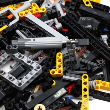 UpGLeuch Technik Ersatzteile Set für Major Technik Modellbausatz, Klemmbausteine Technik Getriebe Zahnräder und Technik Pneumatik Verbinder,Stifte und Technik Hydraulik (498Teile) - 4