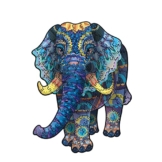 Vasysvi Holzpuzzle Erwachsene Wooden Puzzle Holz Puzzles Spielzeug Bunter Elefant Tierform Unregelmäßige Teile Geschenk für Erwachsene und Kinder Familienspielsammlung (100PCS,21cm*16cm) - 1