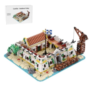 Vectolbricks Castilo Hafenburg Bausteine Set, Seaside Harbor Castle Küstenarchitektur Klemmbausteine Modell, Hafenstadt Sammlermodell für Erwachsene (3292 Teile) - 1
