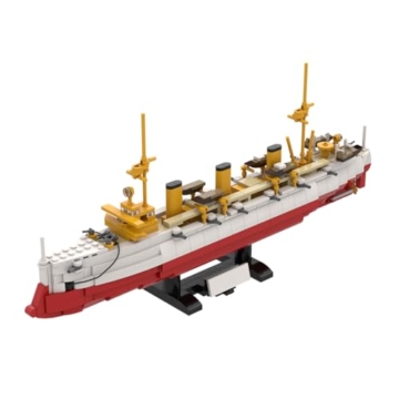 Vectolbricks Klemmbausteine Kriegsschiff Modell mit detaillierten Waffen, 542 Teile 1:300 Maßstab Deutsch Schlachtschiff Leichter Kreuzer MOC Militär Technik Groß Schiff Set - 2