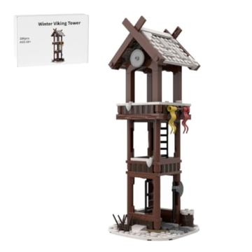 Vectolbricks Klemmbausteine Winterlicher Wikingerturm 186 Teile Mittelalterliches Architecture Haus Gebäude Set, Kompatibel mit 31132, MOC-95891 - 1