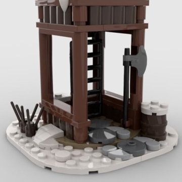 Vectolbricks Klemmbausteine Winterlicher Wikingerturm 186 Teile Mittelalterliches Architecture Haus Gebäude Set, Kompatibel mit 31132, MOC-95891 - 5