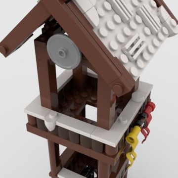 Vectolbricks Klemmbausteine Winterlicher Wikingerturm 186 Teile Mittelalterliches Architecture Haus Gebäude Set, Kompatibel mit 31132, MOC-95891 - 6