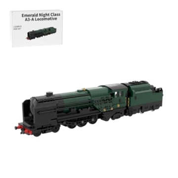 Vectolbricks Klemmbausteine Zug, Smaragdnacht Klasse A3-A Lokomotive Set Eisenbahn Bauspielzeug, Geschenk für Erwachsene und Jungen (1325PCS) - 1