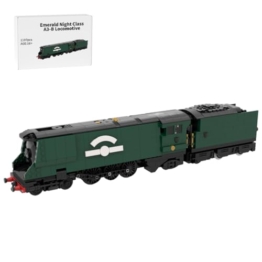 Vectolbricks Klemmbausteine Zug, Smaragdnacht Klasse A3-B Lokomotive Bauklötze MOC Set, Geschenk für Erwachsene und Jungen, MOC-61972 (1197PCS) - 1