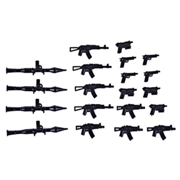 Vectolbricks Militär Waffen Set für Figuren, Polizei - Custom Figuren SWAT Team Mittelalterliches Waffen Zubehör Paket- Kompatibel mit Großen Marken Bausteinen - 3