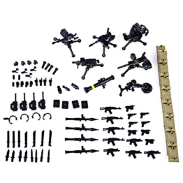 Vectolbricks Militär Waffen Set für Figuren, Polizei - Custom Figuren SWAT Team Mittelalterliches Waffen Zubehör Paket- Kompatibel mit Großen Marken Bausteinen - 1