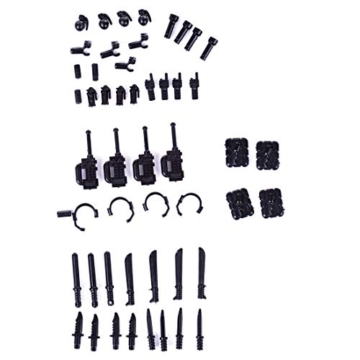 Vectolbricks Militär Waffen Set für Figuren, Polizei - Custom Figuren SWAT Team Mittelalterliches Waffen Zubehör Paket- Kompatibel mit Großen Marken Bausteinen - 4