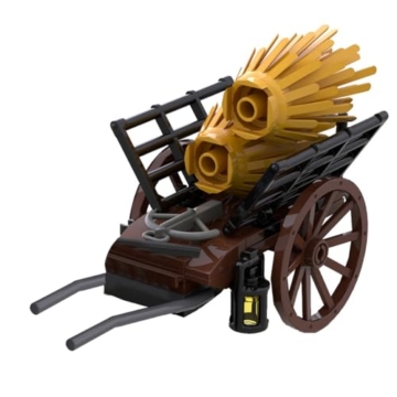 Vectolbricks Mittelalterlicher Bauernwagen Bauklötze, 43 Stück Mittelalter Burg Klemmbausteine Set für Erwachsene und Jugend, MOC-87186 - 2