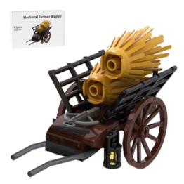 Vectolbricks Mittelalterlicher Bauernwagen Bauklötze, 43 Stück Mittelalter Burg Klemmbausteine Set für Erwachsene und Jugend, MOC-87186 - 1