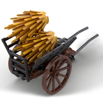 Vectolbricks Mittelalterlicher Bauernwagen Bauklötze, 43 Stück Mittelalter Burg Klemmbausteine Set für Erwachsene und Jugend, MOC-87186 - 4