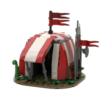 Vectolbricks Mittelalterlicher Bauklötze, 164 Stück Mittelalter Turnierzelt Klemmbausteine Set für Erwachsene und Jugend, MOC-86376 - 2