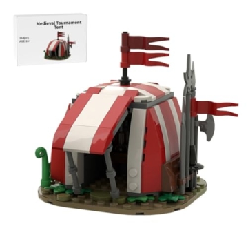 Vectolbricks Mittelalterlicher Bauklötze, 164 Stück Mittelalter Turnierzelt Klemmbausteine Set für Erwachsene und Jugend, MOC-86376 - 1