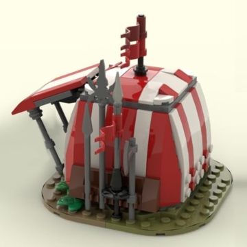 Vectolbricks Mittelalterlicher Bauklötze, 164 Stück Mittelalter Turnierzelt Klemmbausteine Set für Erwachsene und Jugend, MOC-86376 - 5