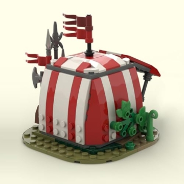 Vectolbricks Mittelalterlicher Bauklötze, 164 Stück Mittelalter Turnierzelt Klemmbausteine Set für Erwachsene und Jugend, MOC-86376 - 6