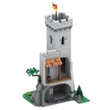Vectolbricks Mittelalterlicher Befestigter Außenposten Bausteine, 1120 Stück im Piratenthema Mittelalter Burg Klemmbausteine Haus Set für Erwachsene und Jugen, MOC-127098 - 3