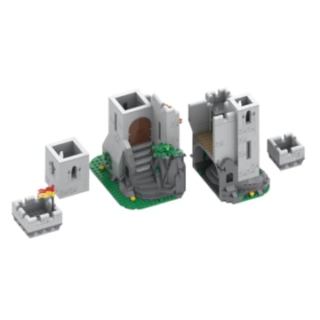 Vectolbricks Mittelalterlicher Befestigter Außenposten Bausteine, 1120 Stück im Piratenthema Mittelalter Burg Klemmbausteine Haus Set für Erwachsene und Jugen, MOC-127098 - 4