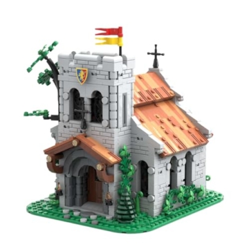 Vectolbricks Mittelalterlicher Burg Bausteine, 1449 Stück Löwe-Ritter-Kirche Modell Mittelalter Klemmbausteine Haus Set für Erwachsene und Jugen, MOC-153931 - 3