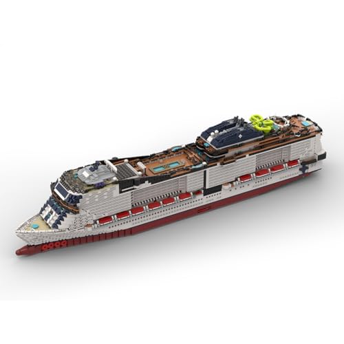 Vectolbricks MOC Klemmbausteine Kreuzfahrtschiff Modell, 7319 Teile MSC-fisrt-Grandiosa Aktives Italienisches Kreuzfahrtschiff Groß Schiff Set - 2