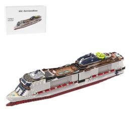 Vectolbricks MOC Klemmbausteine Kreuzfahrtschiff Modell, 7319 Teile MSC-fisrt-Grandiosa Aktives Italienisches Kreuzfahrtschiff Groß Schiff Set - 1