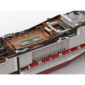 Vectolbricks MOC Klemmbausteine Kreuzfahrtschiff Modell, 7319 Teile MSC-fisrt-Grandiosa Aktives Italienisches Kreuzfahrtschiff Groß Schiff Set - 6