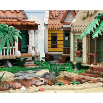 Vectolbricks Piraten Hafen Hütte Bausteine Set, Seaside Harbor Shack Küstenstadt Klemmbausteine Modell, Maritime Hafen Szene Sammlermodell für Erwachsene (3298 Teile) - 3
