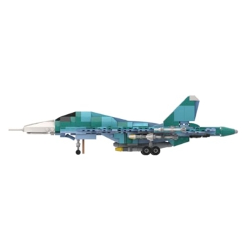 Vectolbricks Su-34 Fighter Bomber Klemmbausteine Set, 1:70 Militär Russischer Jet Kampfflugzeug Modell, Kampfjet Sammlermodell für Erwachsene (720 Teile) - 5