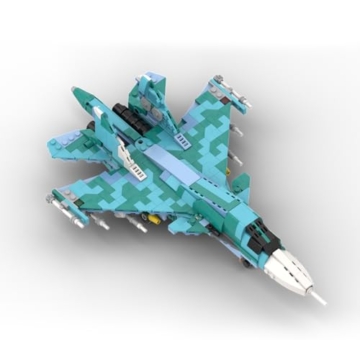 Vectolbricks Su-34 Fighter Bomber Klemmbausteine Set, 1:70 Militär Russischer Jet Kampfflugzeug Modell, Kampfjet Sammlermodell für Erwachsene (720 Teile) - 8