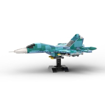 Vectolbricks Su-34 Fighter Bomber Klemmbausteine Set, 1:70 Militär Russischer Jet Kampfflugzeug Modell, Kampfjet Sammlermodell für Erwachsene (720 Teile) - 9