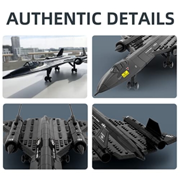 WANGE Baustein Spielzeug Kämpfer Flugzeug SR-71A Jet Amsel Flugzeug Modellbausatz (183 Stück) Kinder und Jugendliche - 5