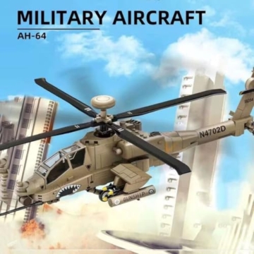 WANGE Modell des Apache-AH-64-Hubschraubers Zum Zusammenbauen Mit Bausteinen. Flugmodellbau 1:48. Angriffshubschrauber. - 4