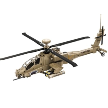 WANGE Modell des Apache-AH-64-Hubschraubers Zum Zusammenbauen Mit Bausteinen. Flugmodellbau 1:48. Angriffshubschrauber. - 1