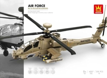 WANGE Modell des Apache-AH-64-Hubschraubers Zum Zusammenbauen Mit Bausteinen. Flugmodellbau 1:48. Angriffshubschrauber. - 5