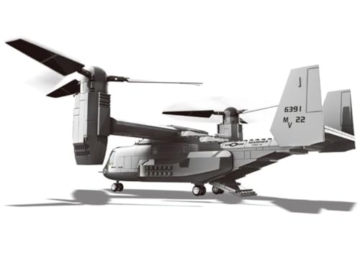 WANGE Modellbau V22 Osprey. Mehrzweck-Flugzeugmodell zum Zusammenbauen mit Blöcken, 1:44 - 2
