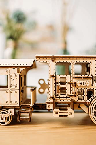 Wood Trick Holzspielzeugzug Set mit Eisenbahn - Mechanisches Modellbausatz für Lokomotivzugspielzeug - 3D-Holzpuzzle, Denksport für Erwachsene und Kinder, Bestes DIY-Spielzeug - 5