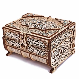 Wood Trick Schatzkiste 3D-Holzpuzzle für Erwachsene und Kinder zum Bauen - süßes und ordentliches Design - mit schimmernden Kristallen - Bewahren Sie Ihren Schmuck auf - DIY-Geschenkbox - 1