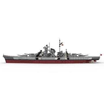 WW2 Militär Schlachtschiff Bismarck ModellBauset, MOC-29408 Technik 7164 Teile Battleship Bismarck Bausteine, Kompatibel mit Lego Technic - 2