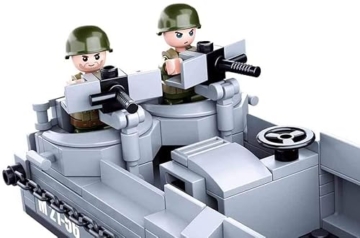 WWII - Landungsboot (182 Teile) [M38-B0855], Spielset, Klemmbausteine, Soldaten, mit Spielfigur, Army WWII, bunt, Sluban Klemmbausteine SL95715 - 3