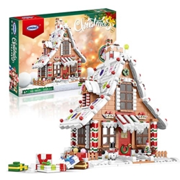 XINGBAO 18021 Lebkuchenhaus zu Weihnachten Bausteinmodell, 1455PCS Weihnachtsserie Kleinpartikel-Puzzle-Bausatz Gingerbread House, kompatibel mit Lego-Technologie