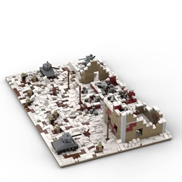 XTOP Militär Szenen Bausteine Modell, 460 Teile WW2 Militär- Kampf Szenen MOC Militär Schlachtfeld Modell, Kompatibel mit Lego