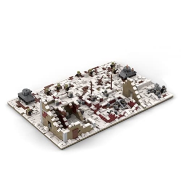 XTOP Militär Szenen Bausteine Modell, 460 Teile WW2 Militär- Kampf Szenen MOC Militär Schlachtfeld Modell, Kompatibel mit Lego