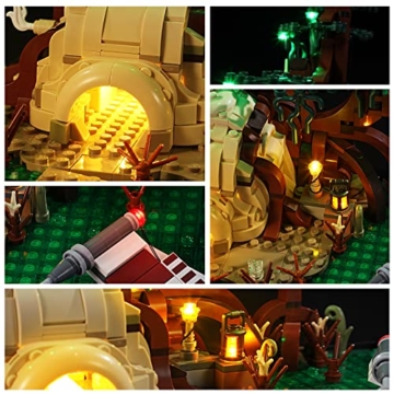 YEABRICKS LED Licht für Lego-75330 Star Wars Dagobah Jedi Training Diorama Bausteine Modell (Lego Set Nicht enthalten) - 4